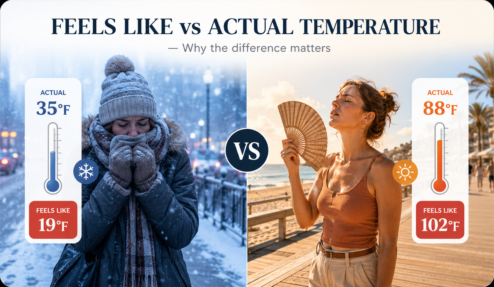 Feels Like vs Actual Temperature — why the difference matters
